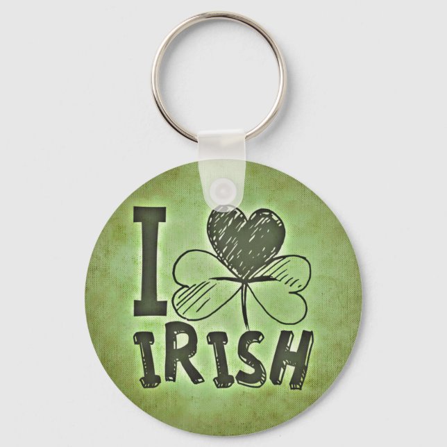 I Love Irish Button Chaveiro (Frente)
