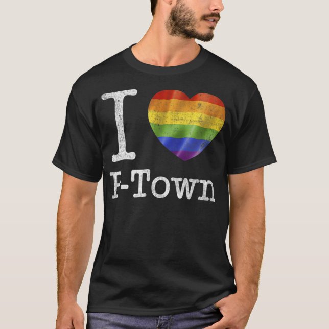I Love P-Town T-Shirt - MÃE de Provincetown (Frente)