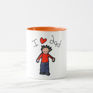 "I Love Pai" combo duas caneca tonta. Caneca