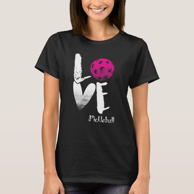 I Love Pickleball T-Shirt Funny Pickle Ball (Frente)