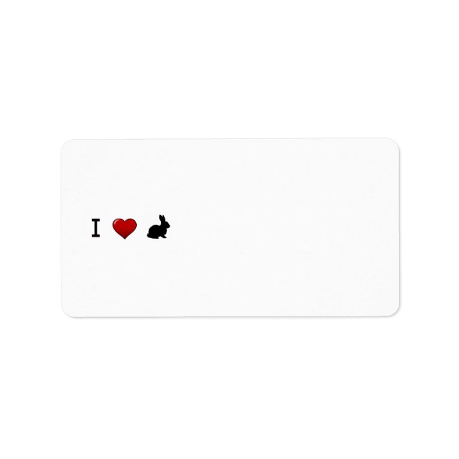 "I Love Rabbits" Endereço Etiquetas (Frente)