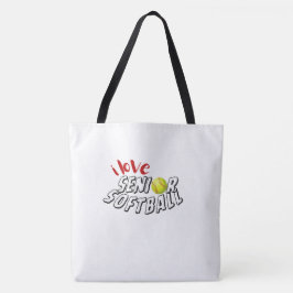 I Love Senior Softball Tote Bag