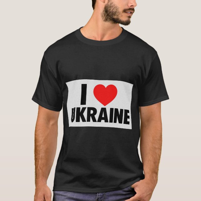 I Love Ukraine Heart Flag Support T-Shirt (Frente)