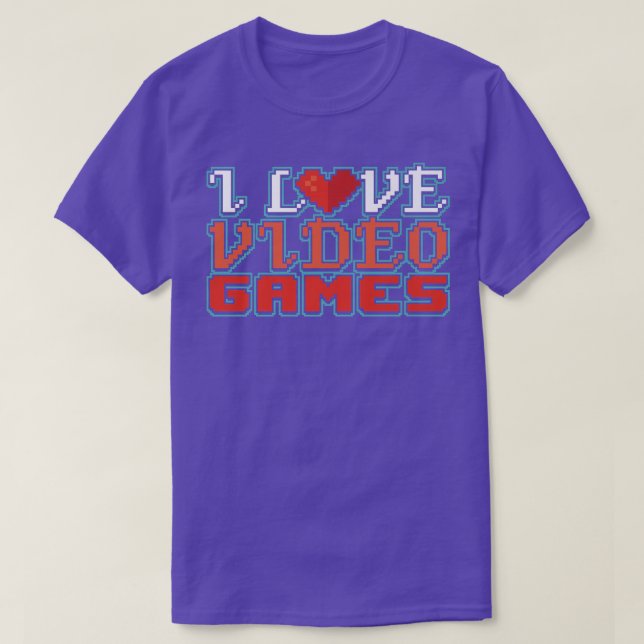 I Love Video Games Gift Premium T-Shirt (Frente do Design)