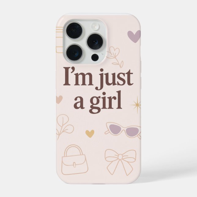 I’m Just a Girl Aesthetic iPhone 15 Pro Case  (Verso)