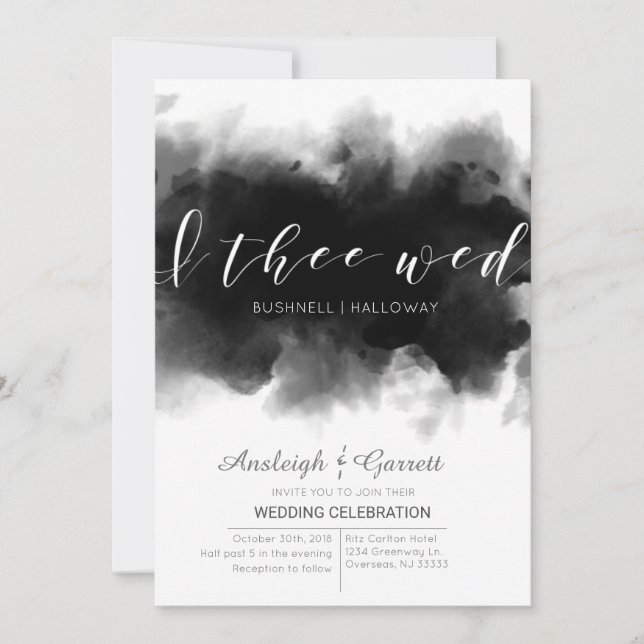 I O Convite De Casamento De Góticos De Aquarela Es (Frente)