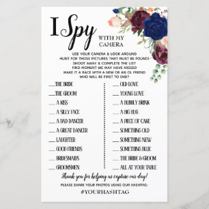 I Spy recepção de casamento game inglês espanhol