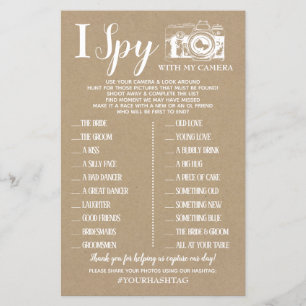 I Spy recepção de casamento game inglês jogo espan