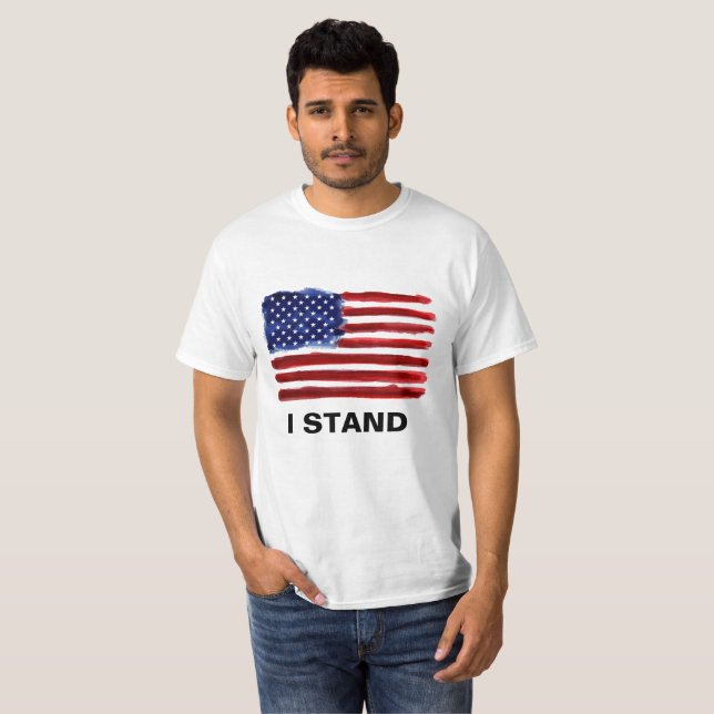I Stand - American Flag T-Shirt (Frente Completa)