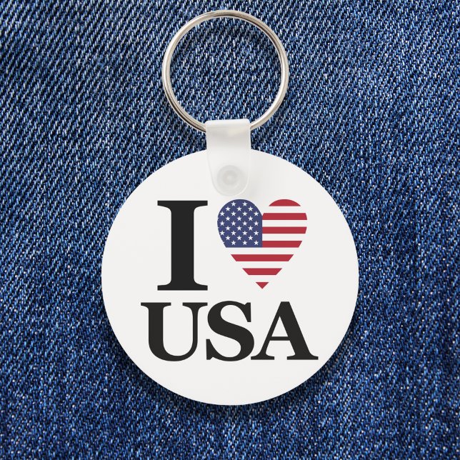 "I ❤️ USA" Round Chaveiro (Express Your Pride: "I ❤️ USA" Round Keychain)