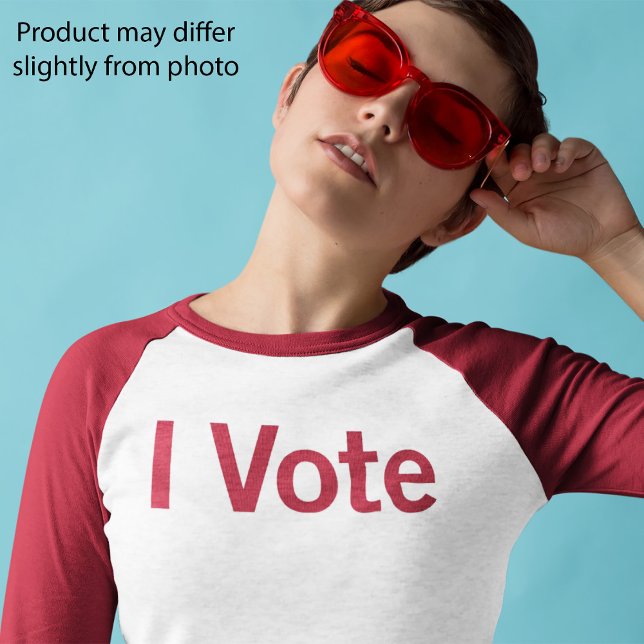 I Vote T-shirt - Texto Vermelho (Criador carregado)
