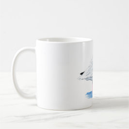 Ibis branco em uma caneca de café