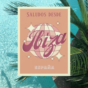 Ibiza España retro vintage partido Cartão postal
