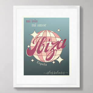 Ibiza Espanha da ilha baleeira Poster azul elegant