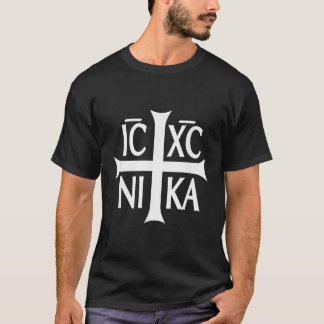 IC XC NIKA Camiseta Grega da Cruz Oriental Cristã