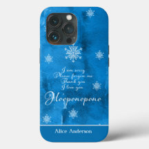 Ice Blue Ho'oponopono e floco de neve personalizad