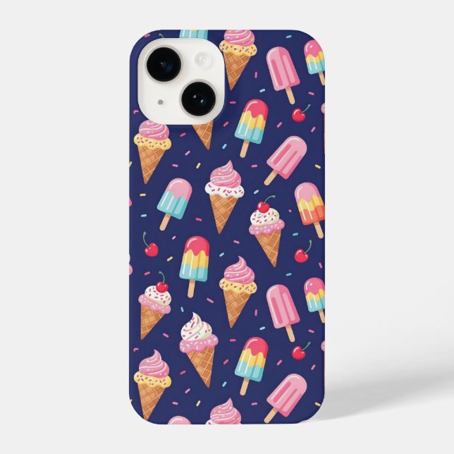 Ice cream, popsicles and cherries pattern (Verso)
