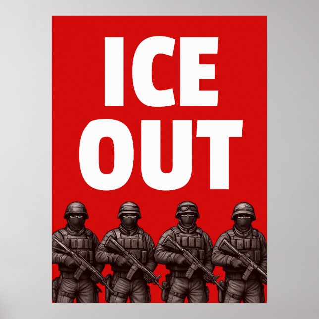 ICE OUT poster sign and download,  (Frente)
