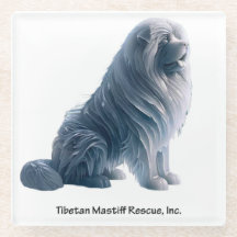 Ice Tibetan Mastiff Porta copos de Vidro
