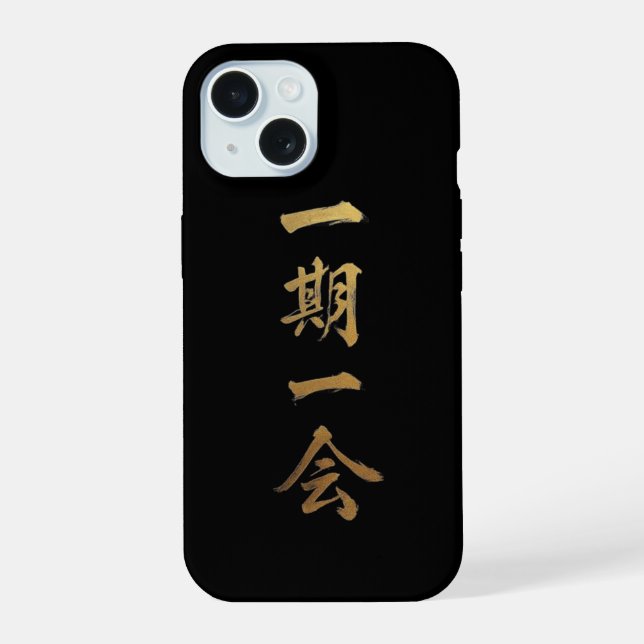 Ichigo Ichie | Black & Gold Zen iPhone Case (Verso)