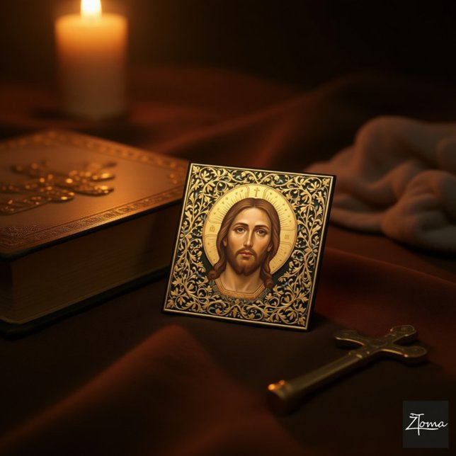 Ícone Bizantino de Cristo - Jesus (Criador carregado)