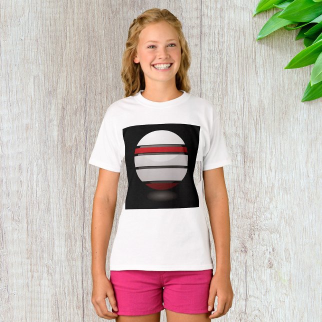 Ícone Branco E Vermelho Girls T-Shirt (Criador carregado)