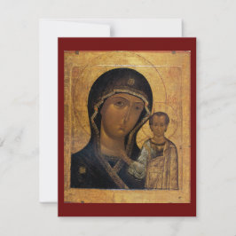 Ícone cazônico do cartão de oração da Mãe de Deus