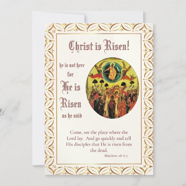 Ícone de Ascensão Cristã Ortodoxa da Páscoa Pascha (Frente)