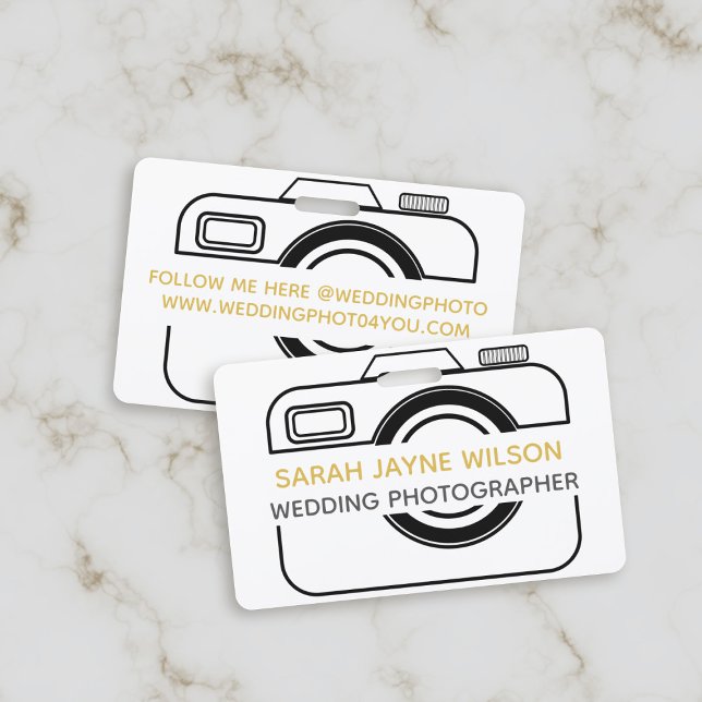 Ícone de Câmera Crachá Comercial Fotografador Casa (If you're a Wedding Photographer - here's your name badge. Just add your name and details)