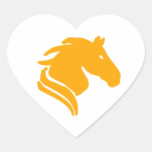 Ícone de Cavalo em Ouro no Coração Adesivo – Estét