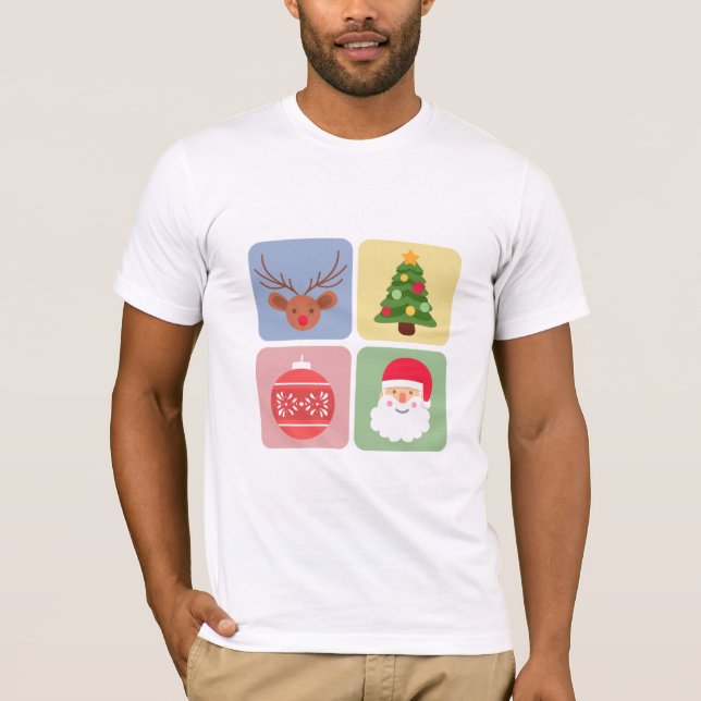 Ícone de Natal moderno t-shirt de férias (Frente)