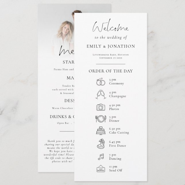 Ícone de Programa de Fotos com Menu Casamento (Frente/Verso)
