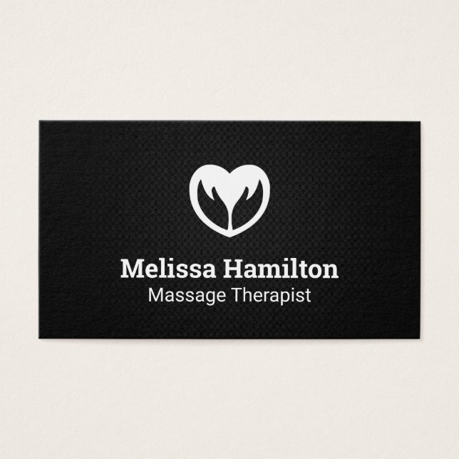 Ícone Mãos e Coração | Fundo de Malha Negra (Frente)