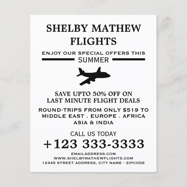 Ícone Plano Preto, Folheto de Publicidade de Linha (Frente)