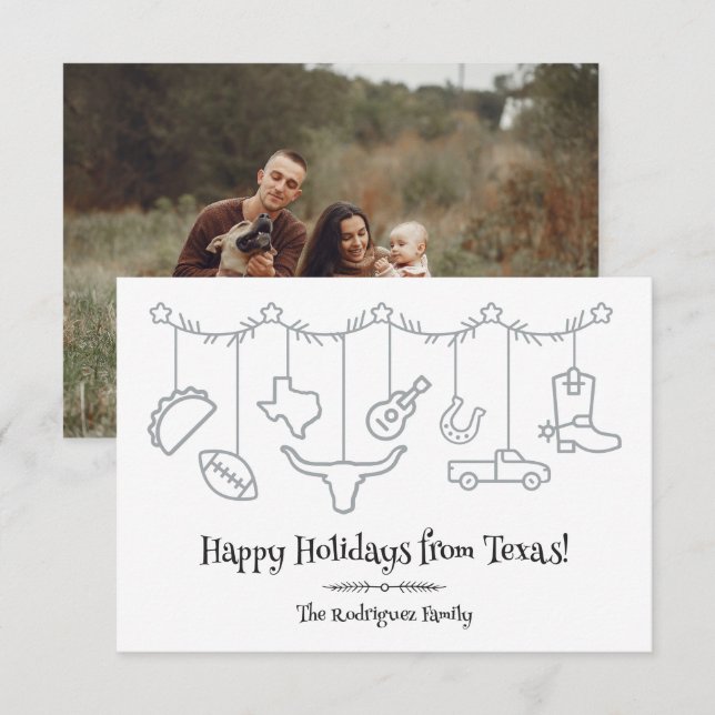 Ícones de suspensão de férias no Texas Silver (Frente/Verso)