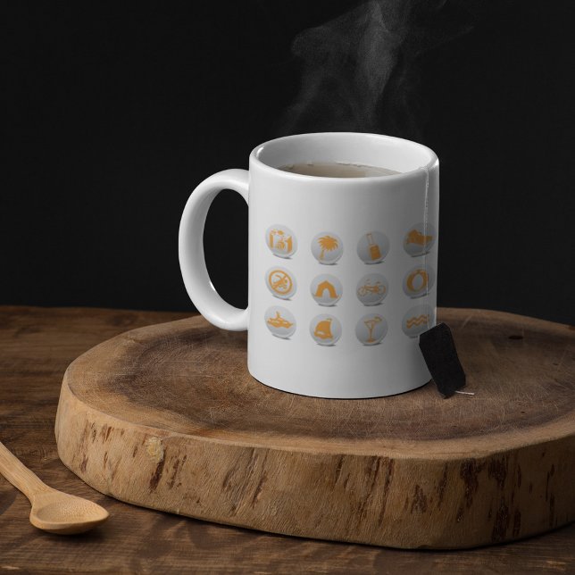 Ícones de Turismo Caneca de Café (Criador carregado)