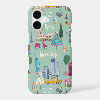 Ícones de Viagem Ilustrados de Roma Nova York