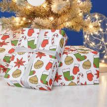 Ícones Festivos de Natal Papel de Embrulho