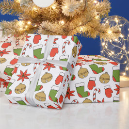 Ícones Festivos de Natal Papel de Embrulho