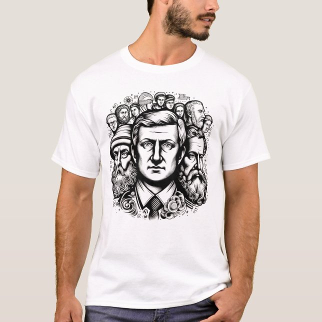 Ícones Históricos Descrevem T-Shirt (Frente)