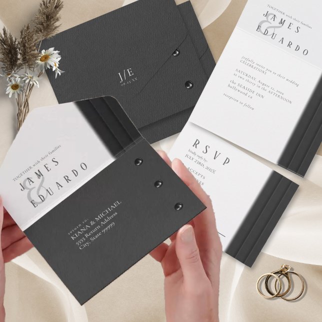 ID1090 de casamento preto e branco personalizado (Criador carregado)