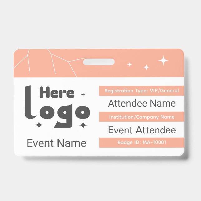 ID do Crachá de Evento Personalizado (Frente)