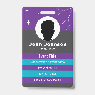 ID do crachá de evento personalizável