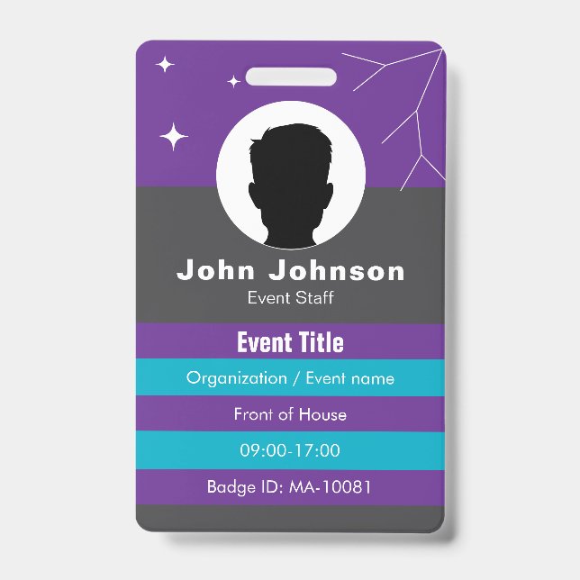 ID do crachá de evento personalizável (Frente)