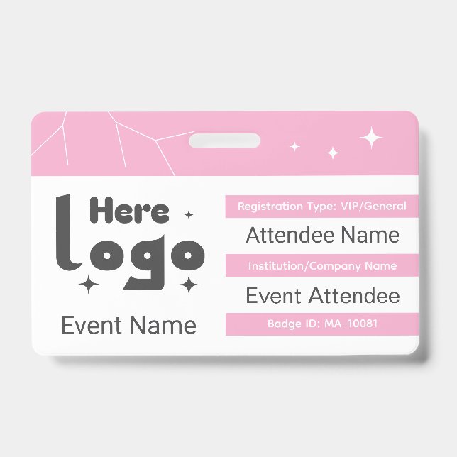 ID do Crachá do Evento de Networking Personalizado (Frente)