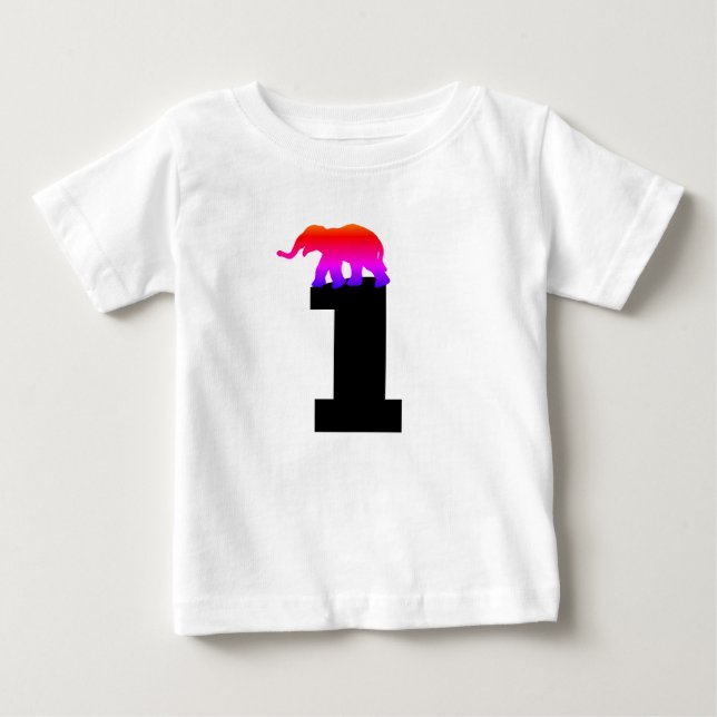 Idade 1 (1) anos Camisas Elefantes (Frente)