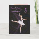 Idade 5 da neta, um cartão de aniversário da<br><div class="desc">Uma dança bonita da bailarina em um cartão de aniversário para uma neta</div>