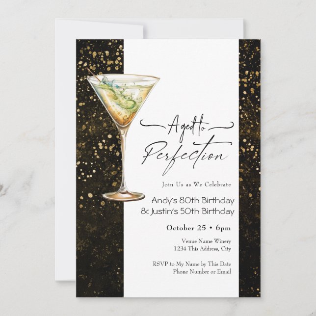 Idade para o Convite de Aniversário de Adulto Dupl (Frente)