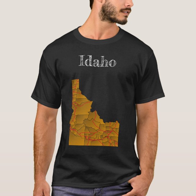 Idaho Condados & Estradas T-Shirt (Frente)