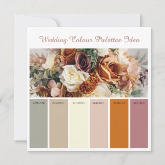 Ideia de Cartão de Paletas de Cores de Casamento
